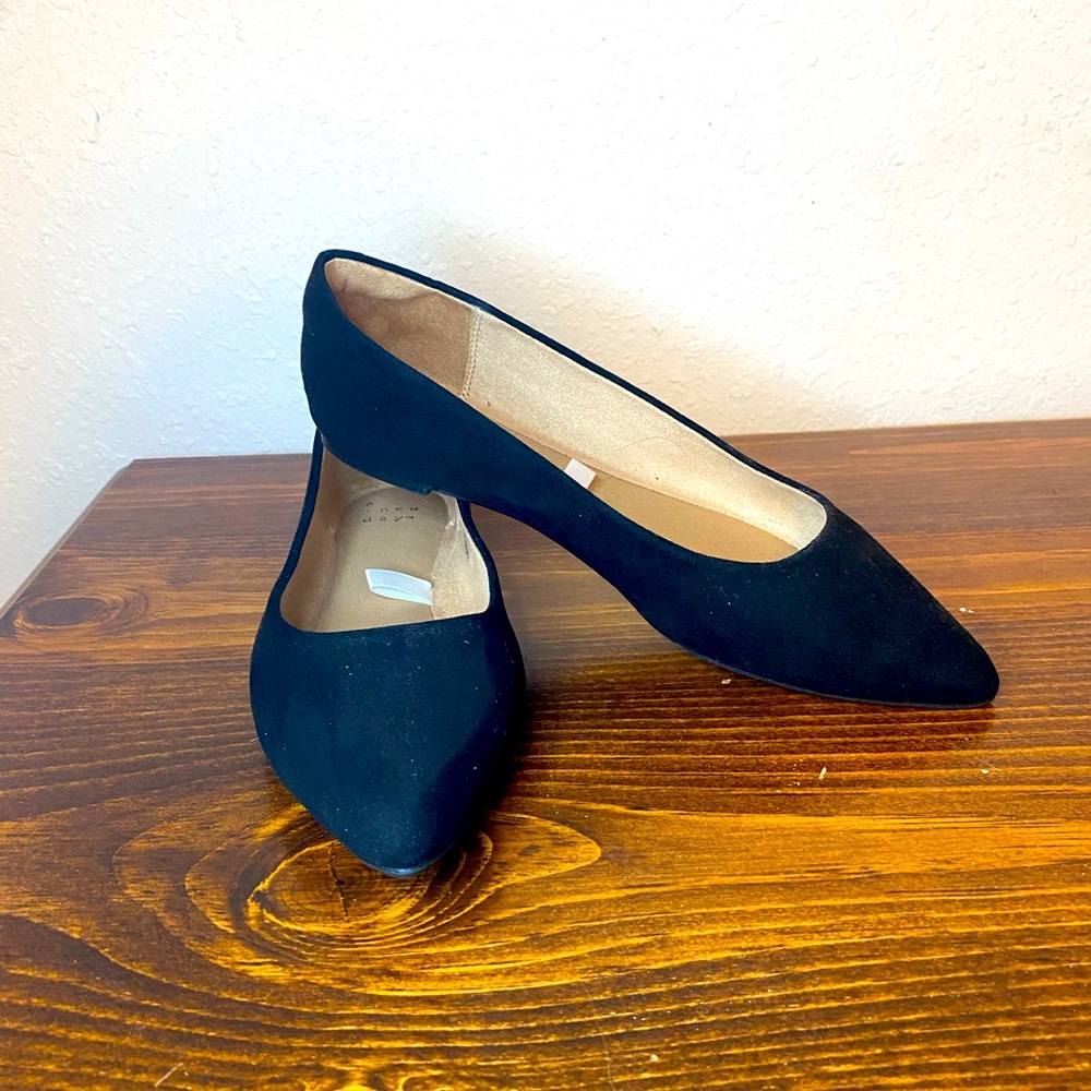 Suede black flats